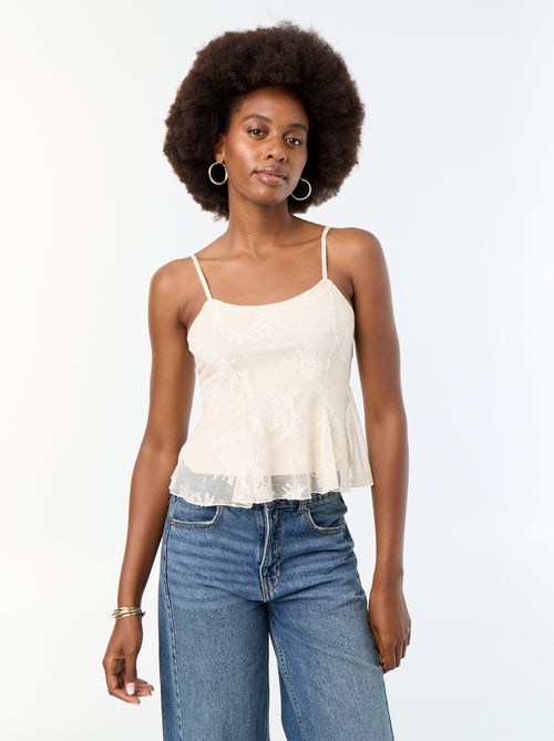 Kanten croptop - Kiabi