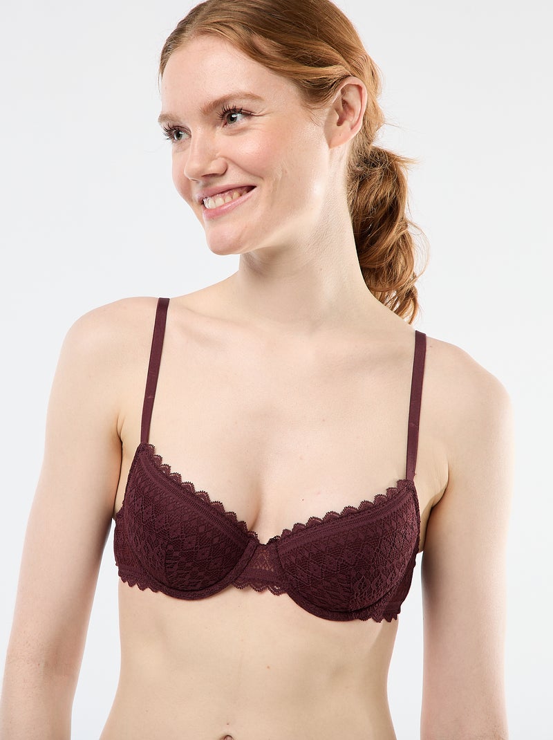 Kanten half-cupbeha bruin - Kiabi