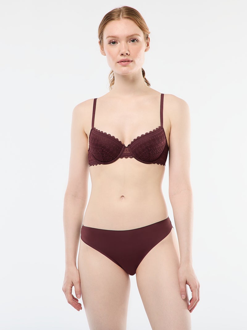 Kanten half-cupbeha bruin - Kiabi