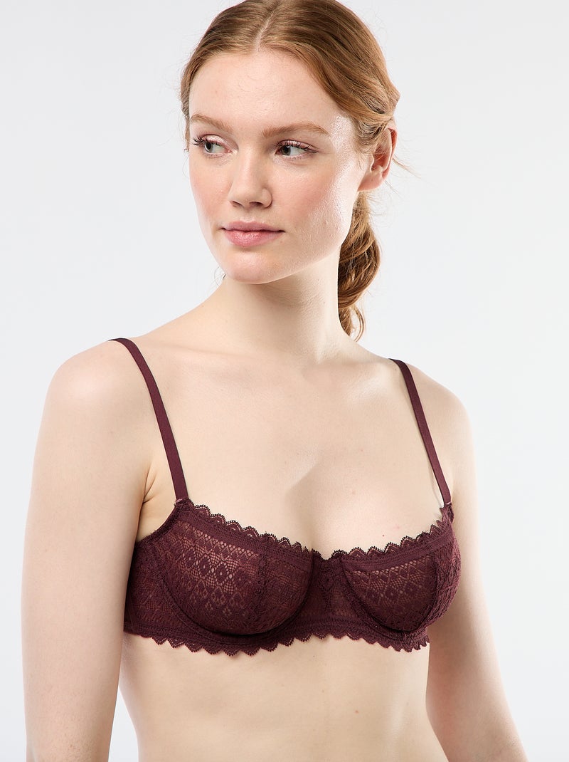 Kanten half-cupbeha bruin - Kiabi