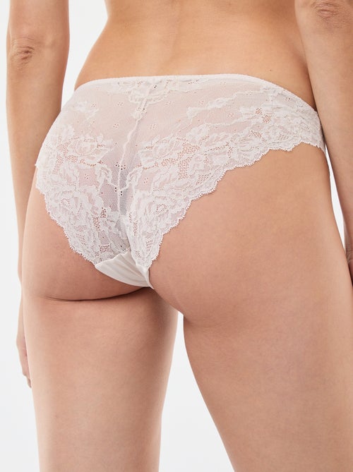 Kanten slip met goudkleurig garen - Kiabi