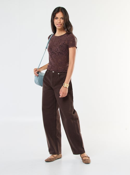 Kanten T-shirt met korte mouwen - Kiabi