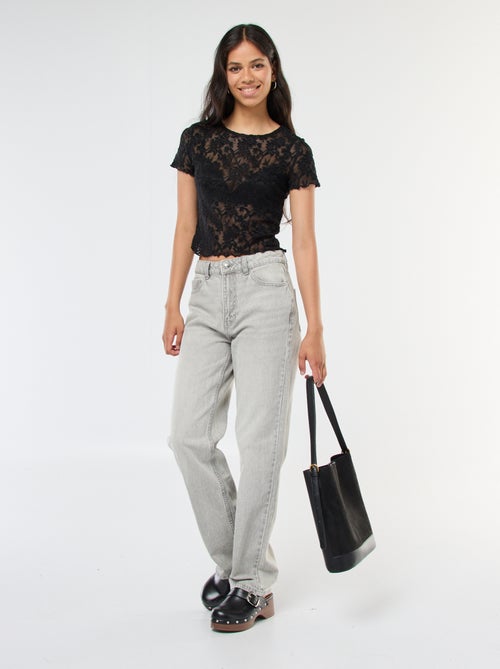 Kanten T-shirt met korte mouwen - Kiabi