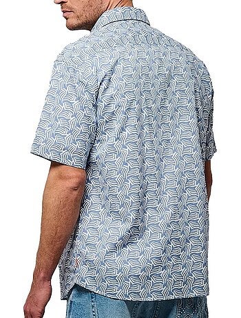 Kaporal bahia heren overhemd blauw/wit