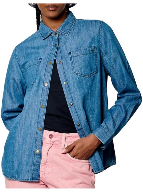 Kaporal Binee Dames Lange Mouwen Blouse Blauw - Kiabi Kaporal Binee Dames Lange Mouwen Blouse Blauw - Kiabi