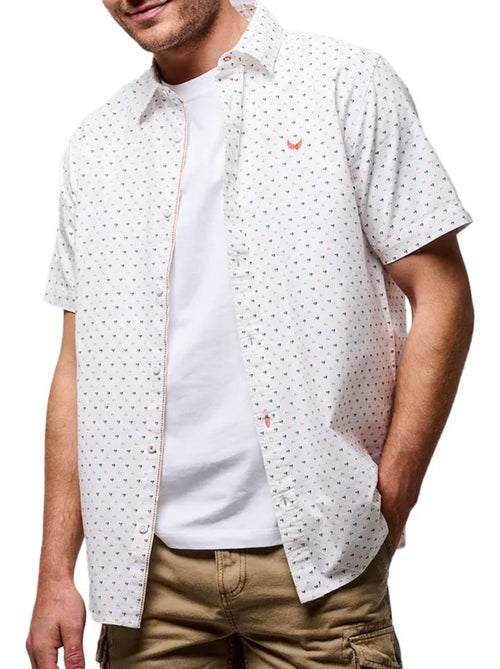 Kaporal BOBS Herenoverhemd Wit/Oranje - Kiabi Kaporal BOBS Herenoverhemd Wit/Oranje - Kiabi