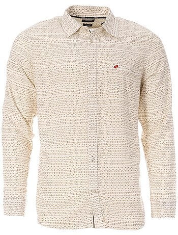 Kaporal carte heren overhemd wit/beige
