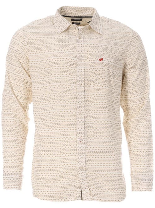 Kaporal CARTE Heren Overhemd Wit/Beige - Kiabi Kaporal CARTE Heren Overhemd Wit/Beige - Kiabi