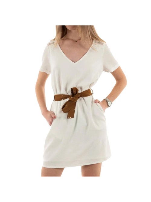 Kaporal CLEOE24W22 Ecru Jurk voor Dames - Kiabi Kaporal CLEOE24W22 Ecru Jurk voor Dames - Kiabi