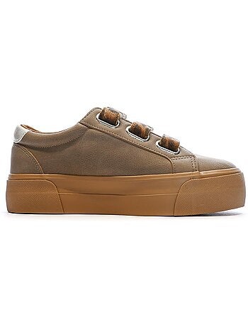 Kaporal clovia beige leopard sneakers