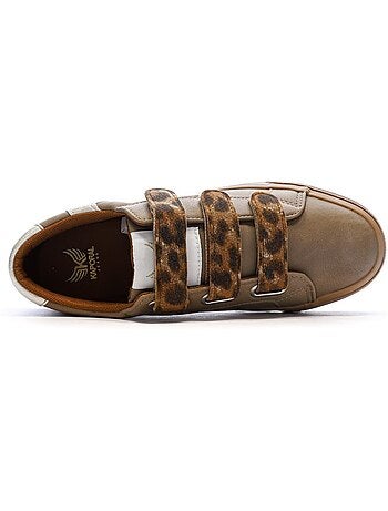 Kaporal clovia beige leopard sneakers