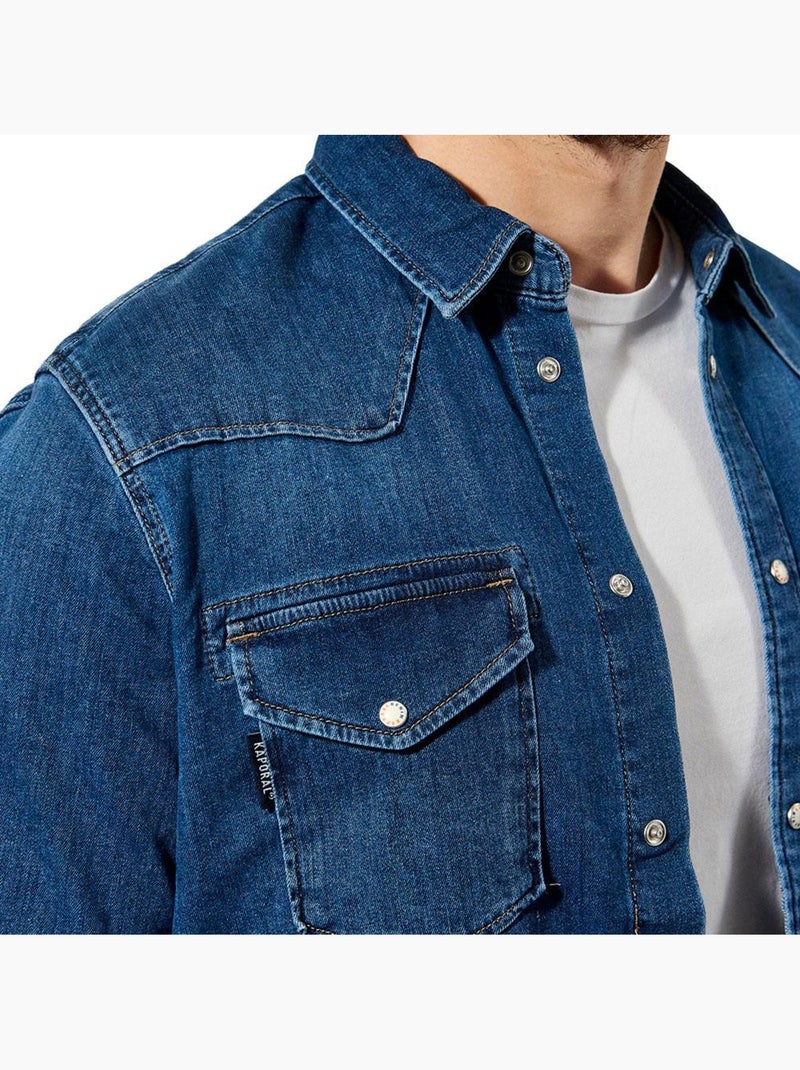 Kaporal DIEGO Herenoverhemd - Mid-Blauw Blauw - Kiabi