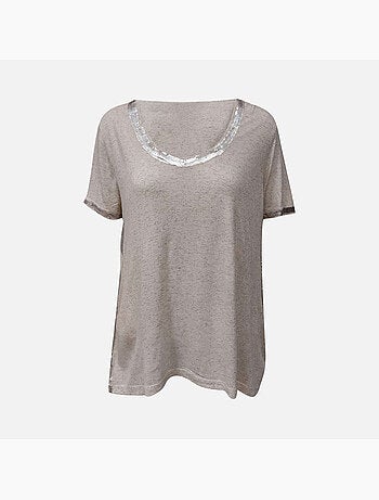 Kaporal felix beige gemêleerd dames t-shirt