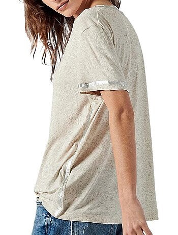 Kaporal felix beige gemêleerd dames t-shirt