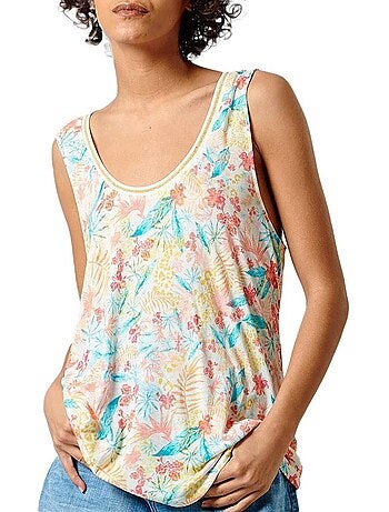 Kaporal freda dames bloemen tanktop wit