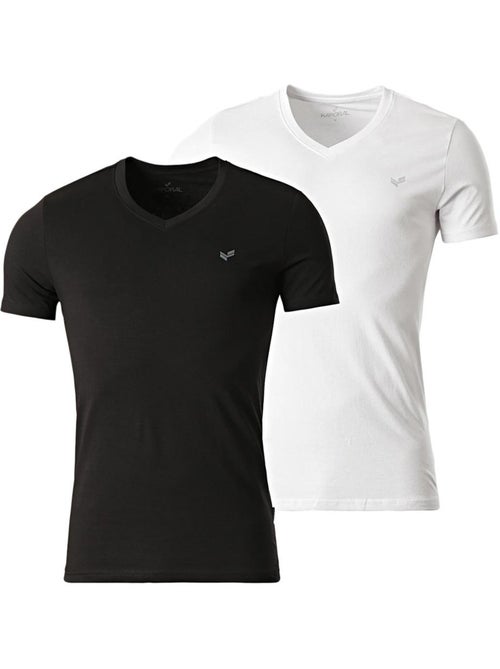 Kaporal GIFTH 2-Pack T-Shirts voor Heren - Wit/Zwart - Kiabi