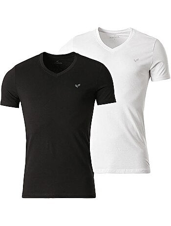 Kaporal gifth 2-pack t-shirts voor heren - wit/zwart