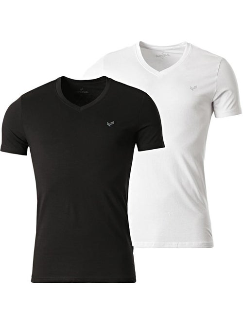 Kaporal GIFTH 2-Pack T-Shirts voor Heren - Wit/Zwart - Kiabi Kaporal GIFTH 2-Pack T-Shirts voor Heren - Wit/Zwart - Kiabi