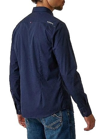 Kaporal heren overhemd surajh22m42 - marineblauw