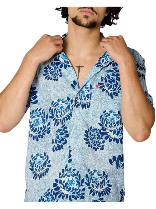 Kaporal KAMIZH Herenoverhemd Blauw - Kiabi Kaporal KAMIZH Herenoverhemd Blauw - Kiabi