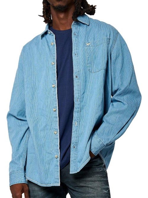 Kaporal KORDE Blauw Herenoverhemd - Kiabi Kaporal KORDE Blauw Herenoverhemd - Kiabi
