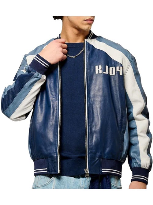 Kaporal Last Heren Leren Jas Blauw - Kiabi Kaporal Last Heren Leren Jas Blauw - Kiabi