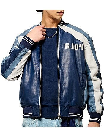 Kaporal last25 blauw leren herenvest