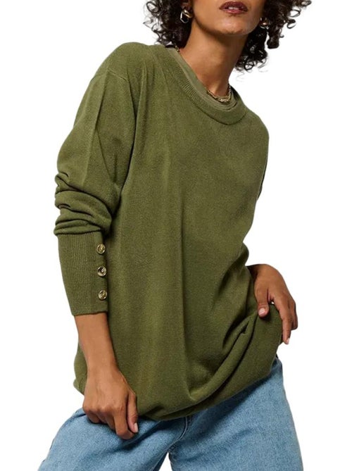 Kaporal MARKA Khaki Dames Trui - Kiabi Kaporal MARKA Khaki Dames Trui - Kiabi
