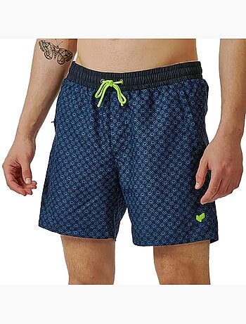 Kaporal martye heren zwemshort marineblauw/blauw met print