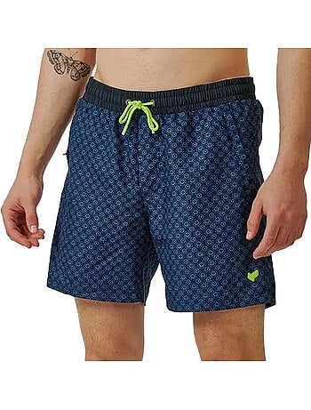 Kaporal martye heren zwemshort marineblauw/blauw met print