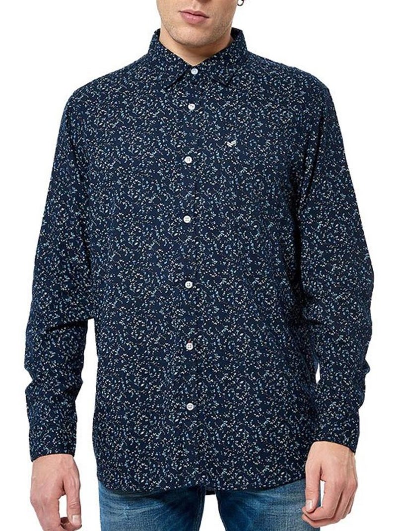 Kaporal Montye Heren overhemd met bloemenprint - Marineblauw Marineblauw - Kiabi