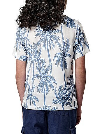 Kaporal osca jongens overhemd wit/blauw