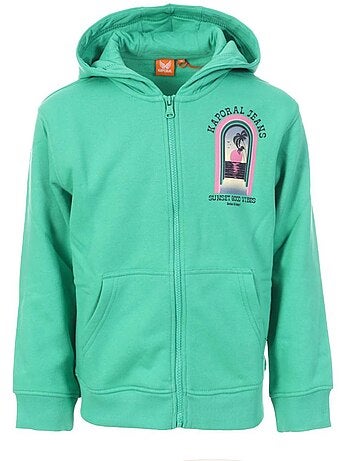 Kaporal ounae groene hoodie met rits voor meisjes
