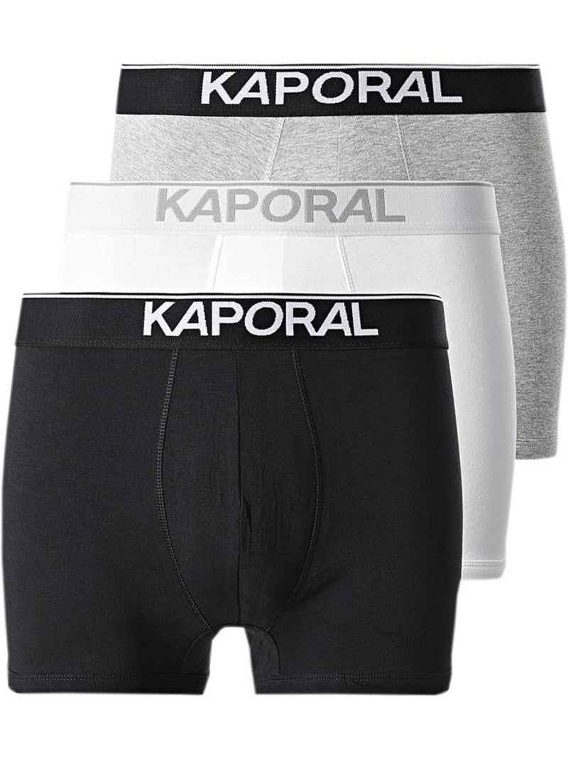 Kaporal quadmh boxershorts voor heren - 3-pack grijs/zwart Zilvergrijs - Kiabi