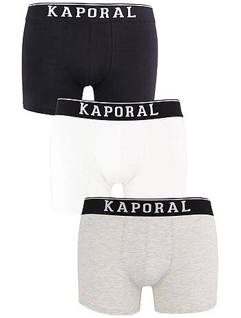 Kaporal quadmh boxershorts voor heren - 3-pack grijs/zwart
