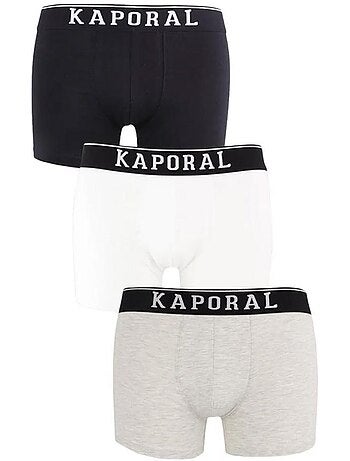 Kaporal quadmh boxershorts voor heren - 3-pack grijs/zwart