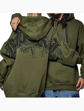 Kaporal salto groen/roze hoodie voor heren
