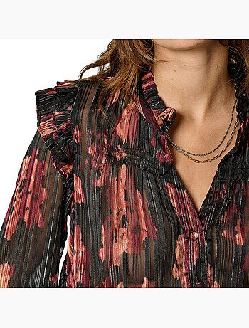 Kaporal seven dames blouse zwart/rood