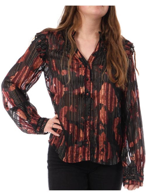 Kaporal SEVEN Dames Blouse Zwart/Rood - Kiabi Kaporal SEVEN Dames Blouse Zwart/Rood - Kiabi