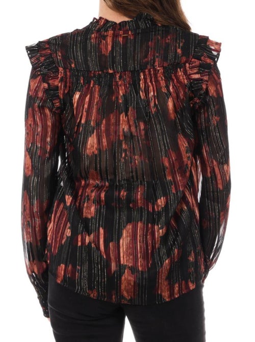 Kaporal SEVEN Dames Blouse Zwart/Rood - Kiabi Kaporal SEVEN Dames Blouse Zwart/Rood - Kiabi
