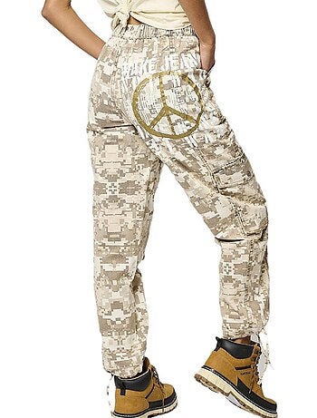 Kaporal silar dames soepele broek beige/groen