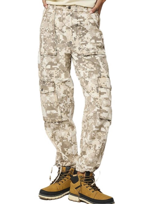Kaporal Silar Dames Soepele Broek Beige/Groen - Kiabi Kaporal Silar Dames Soepele Broek Beige/Groen - Kiabi