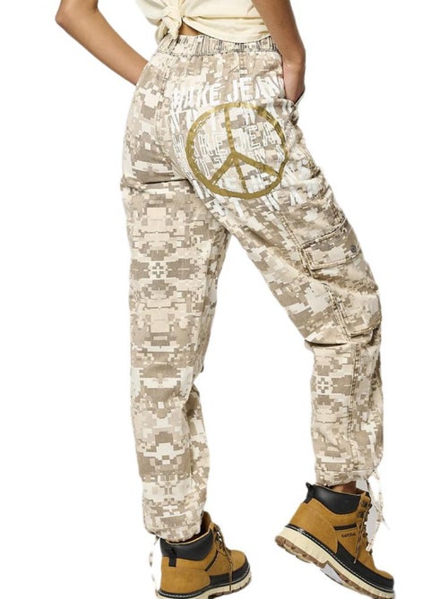 Kaporal Silar Dames Soepele Broek Beige/Groen - Kiabi Kaporal Silar Dames Soepele Broek Beige/Groen - Kiabi