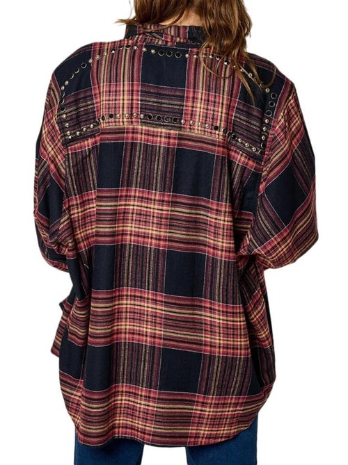 Kaporal STORM Geruite Blouse voor Dames - Marine/Roze - Kiabi Kaporal STORM Geruite Blouse voor Dames - Marine/Roze - Kiabi