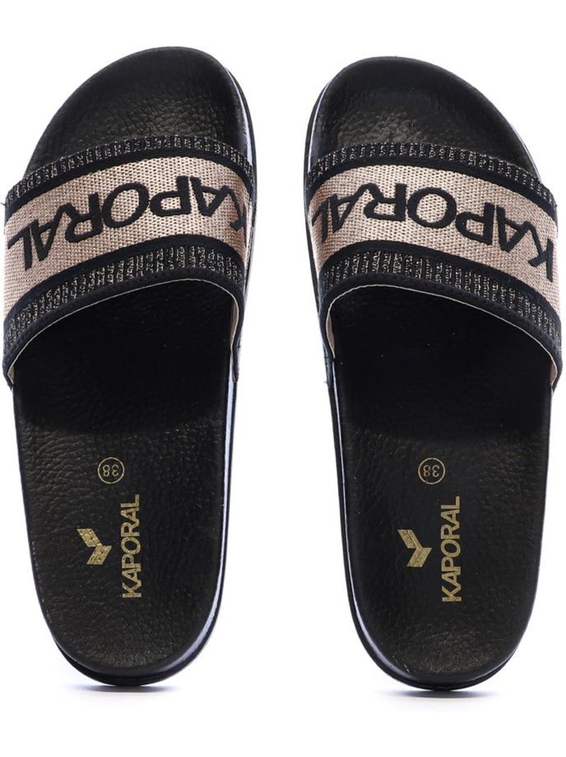 Kaporal tapioca zwarte dames slippers Zwart - Kiabi