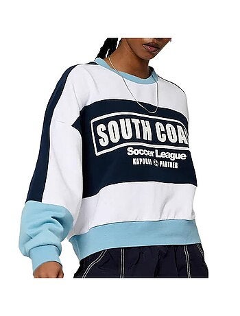 Kaporal vabre dames sweatshirt wit/zwart/turquoise