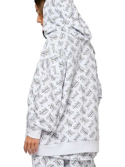 Kaporal Volt Unisex Sweatshirt Wit/Zwart - Kiabi Kaporal Volt Unisex Sweatshirt Wit/Zwart - Kiabi