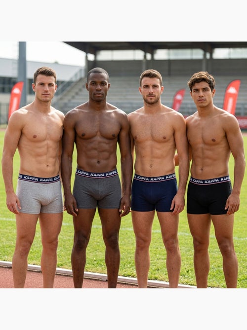 KAPPA Boxers Homme Pack de 4 (Lot) - Coton, Coffret Cadeau - Kiabi