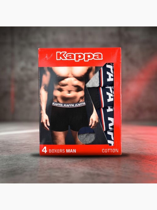 KAPPA Boxers Homme Pack de 4 (Lot) - Coton, Coffret Cadeau - Kiabi