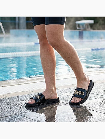 Kappa claquette femme piscine glitter glossy léopard
